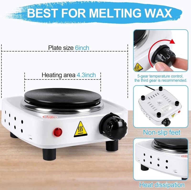 DINGPAI Hot Plate for Candle Making, White Color Electric Hot Plate for Melting Wax, Chocolate, Candy and More - Image 4